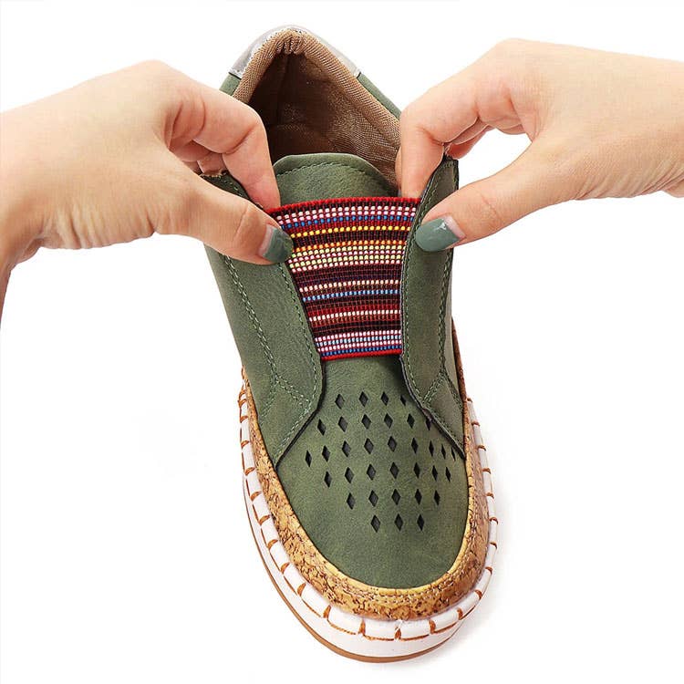 Cloud Cushion Slides - Wholesale Loafers - Women's - Breathable Hollow Slip-On Loafers3