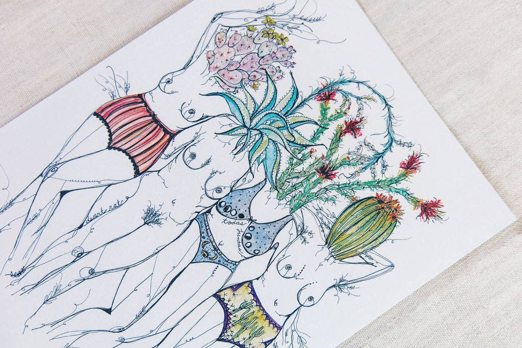 Marcy Ellis – Großhandel Kunstdruck – Wüstengöttinnen Feminine Kaktus Kunst Druck, Wanddekoration3