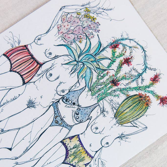 Marcy Ellis – Großhandel Kunstdruck – Wüstengöttinnen Feminine Kaktus Kunst Druck, Wanddekoration3