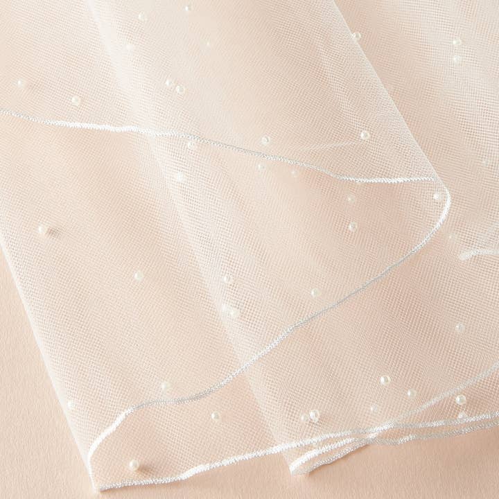 Dareth Colburn Designs - Wholesale Veil - Women's - Scattered Pearl with Pencil Edge Veil