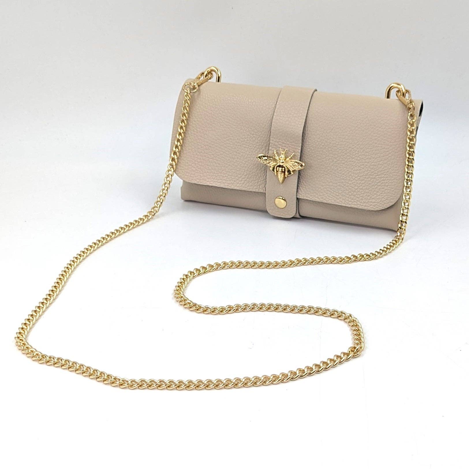 Tempest Designs – bolsa tiracolo - Mulher por atacado – Clutch de couro simples estilo 'Gucci' com abelha, alça removível de corrente dourada em corda11