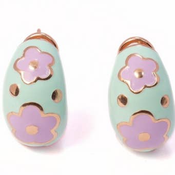 BOUCLE D'OREILLE FLORA LAIT-MENTHE-LAVANDE pour la vente par LINCETTO GIOIELLI