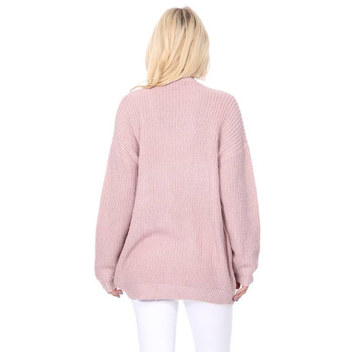 Mak - Venta al por mayor Cárdigan - Mujer - Cárdigan tipo suéter de punto gofrado con parte delantera abierta para mujer HK82467