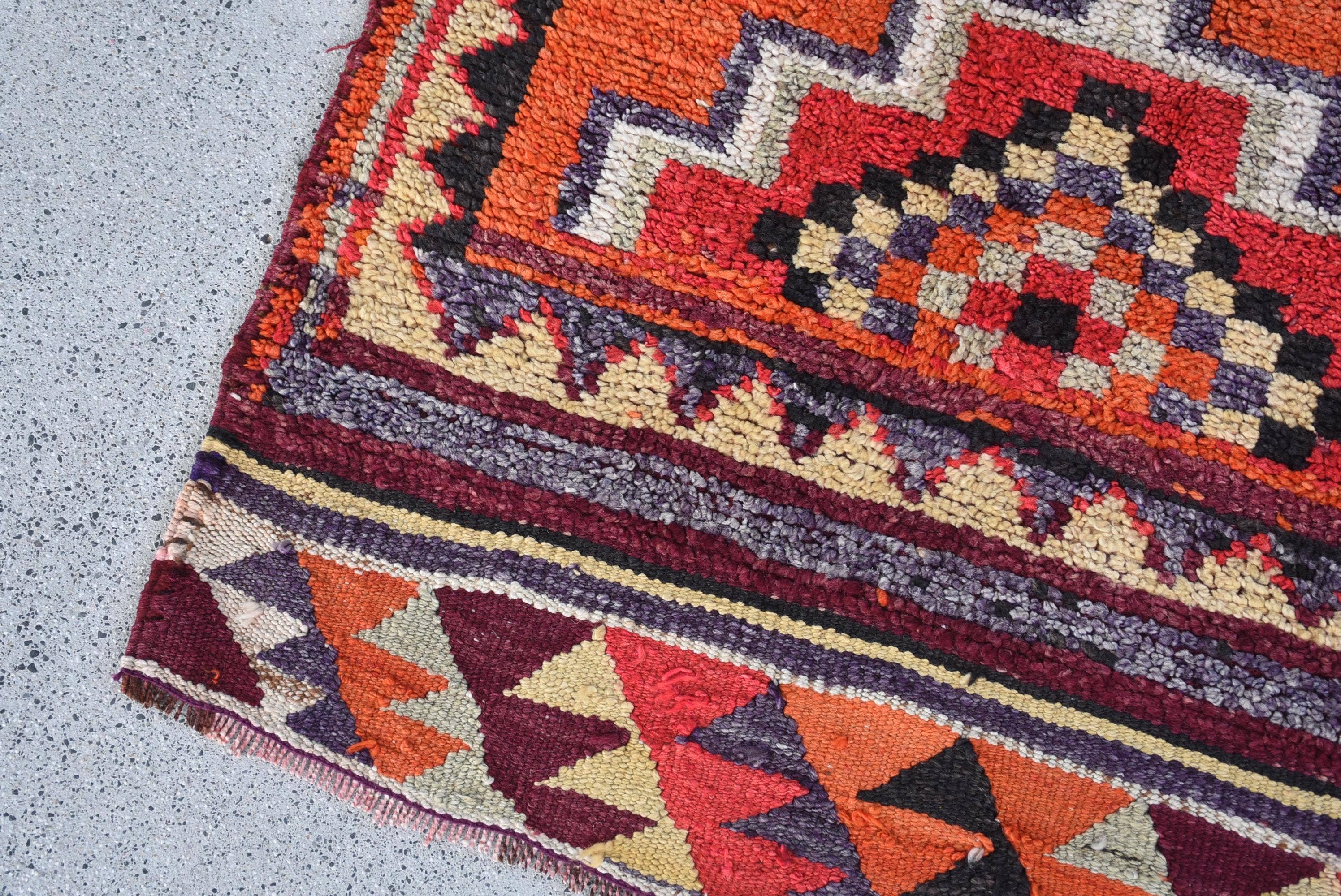Anatolia Loom - Wholesale Runner Rug - Second Hand Geometric Kilim Rug - Orange & Red Wool8
