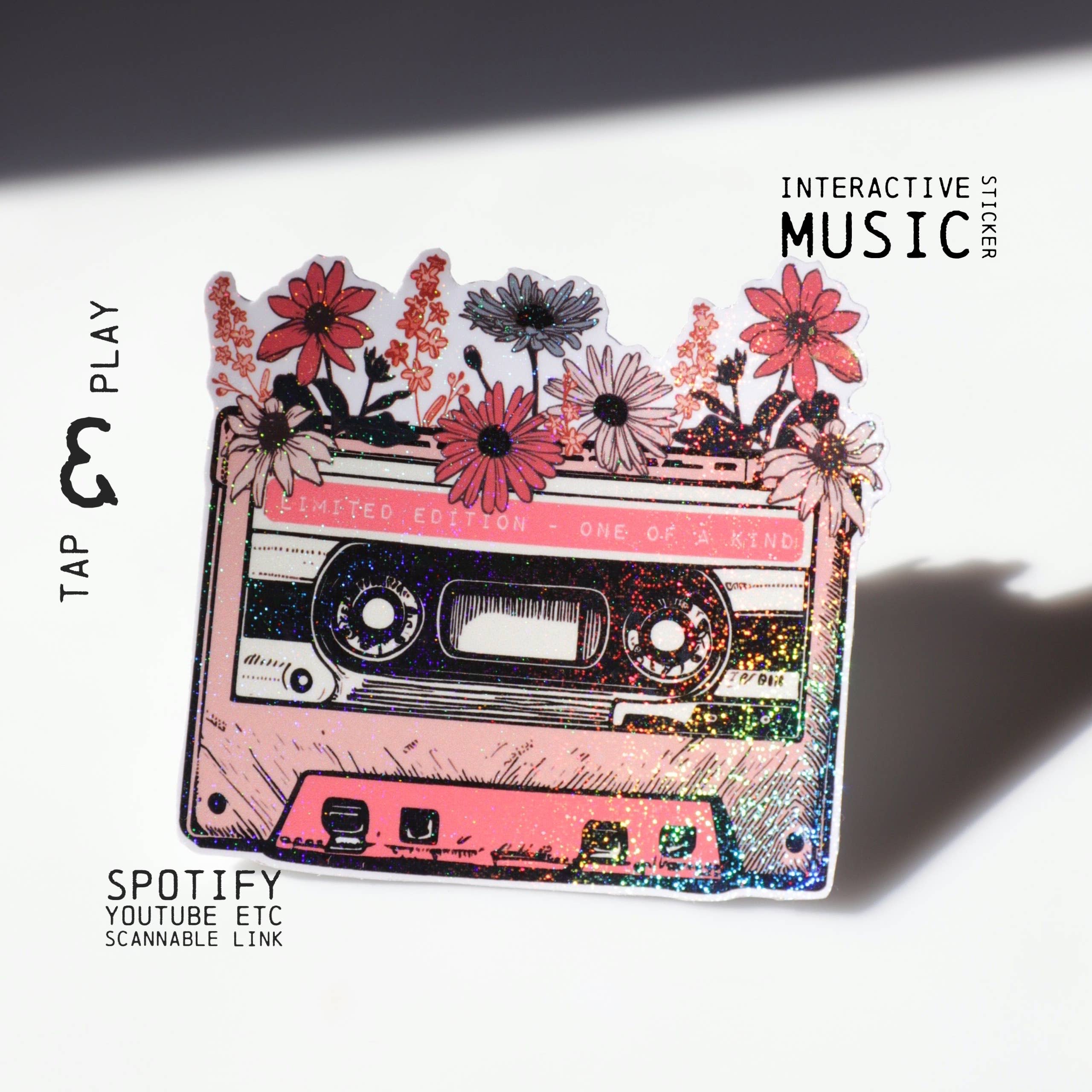 Rock Laser Scissor Studio - Vente Autocollant - Autocollant musical interactif scannable avec puce NFC pour Spotify