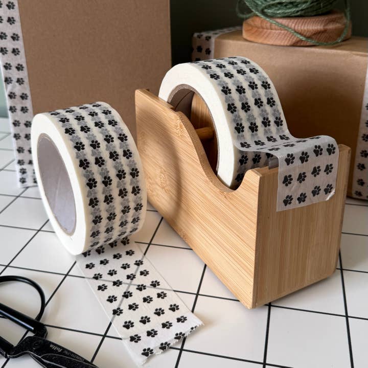 Cascayde – wholesale Tape – Paw Print Paper Tape 48mm - Eco Friendly Packaging Tape2