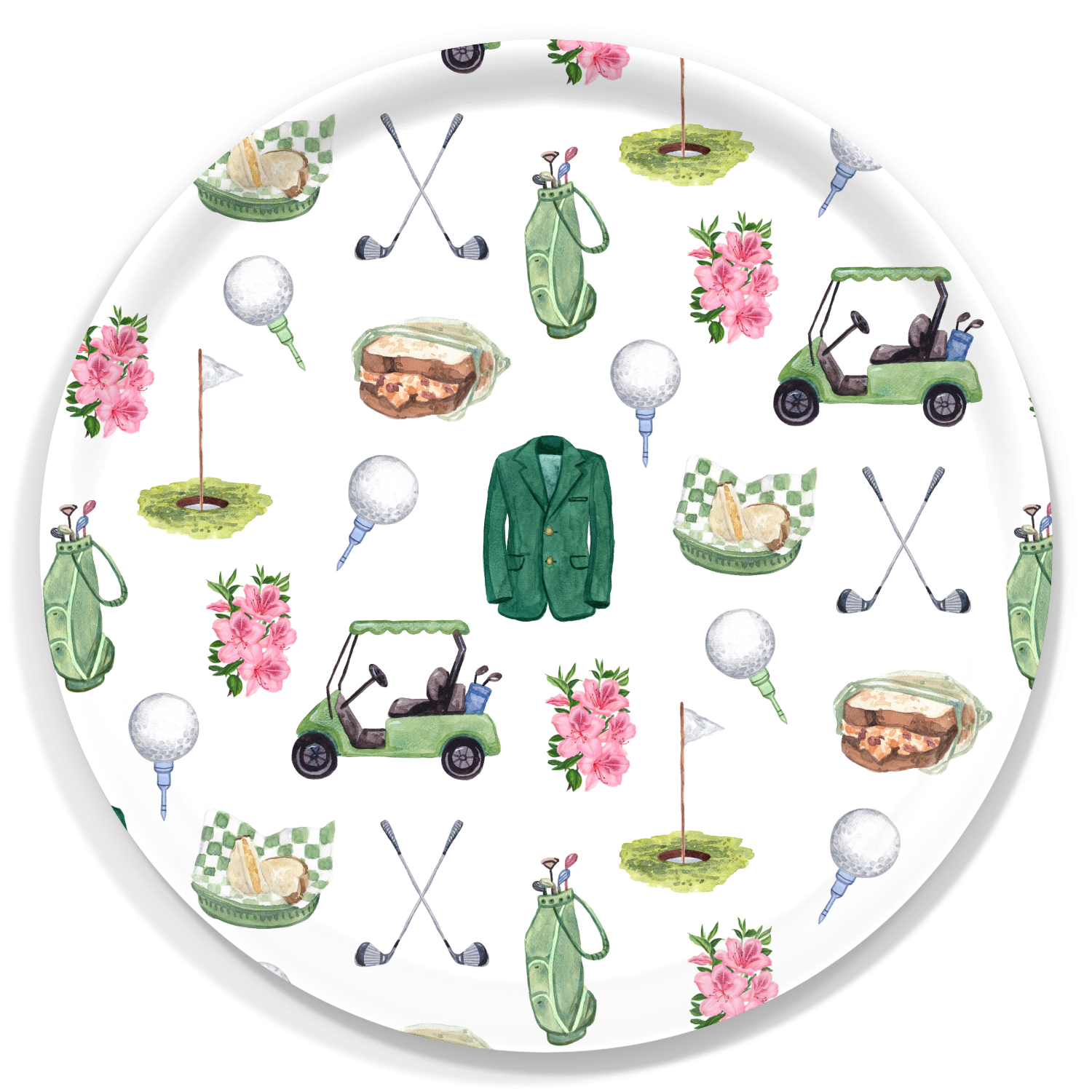 The Muddy Dog – wholesale Decorative tray – Augusta Golf Serving Tray: Three Sizes1