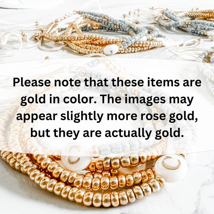 Zoey Christina - Wholesale Beaded Bracelet - Dainty Initial Bracelets in Blue & Gold  - Individual3