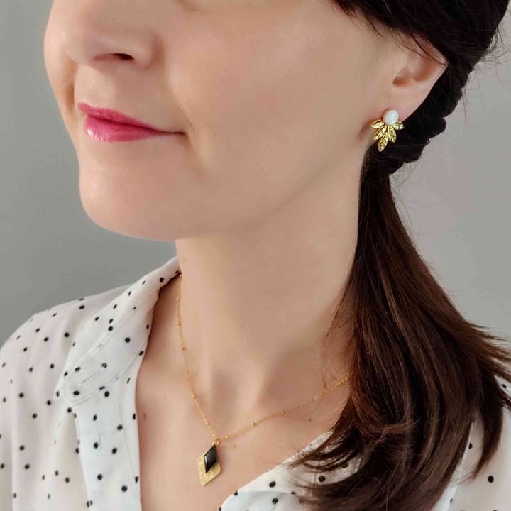 Sophie Bijoux - Wholesale Stud/Post Earrings - 2-in-1 Removable Earrings L'Essentielle Mother-of-Pearl