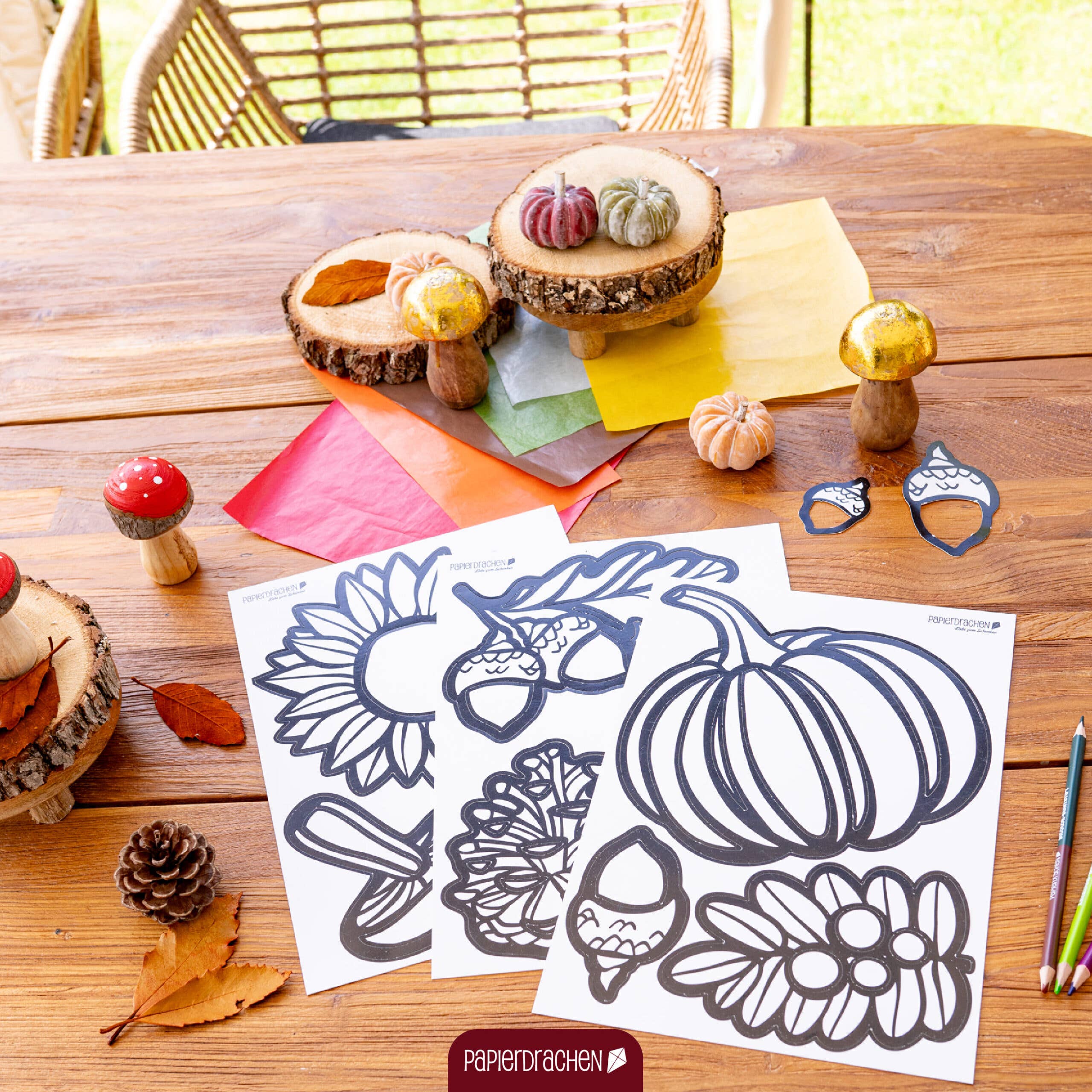 Papierdrachen - Wholesale DIY Craft Kit - Paper Kite Coloring Window Pictures Pumpkin4