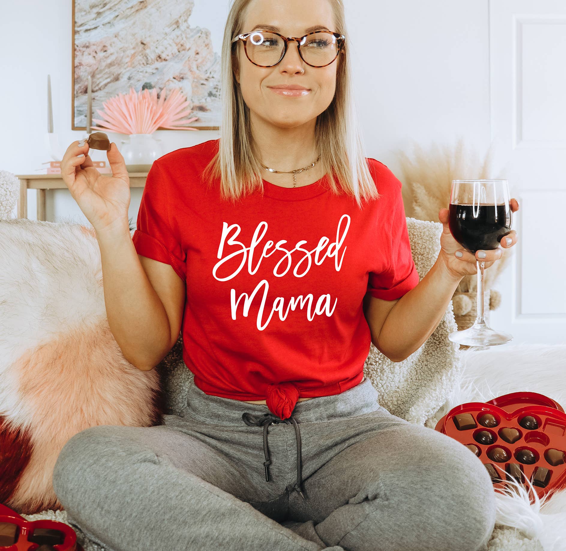 Zoe Creative Co - Wholesale Screen Printed T-Shirt - Women's - Blessed Mama Shirt Mom Life T-Shirt Mother's Day Mommy Tee10