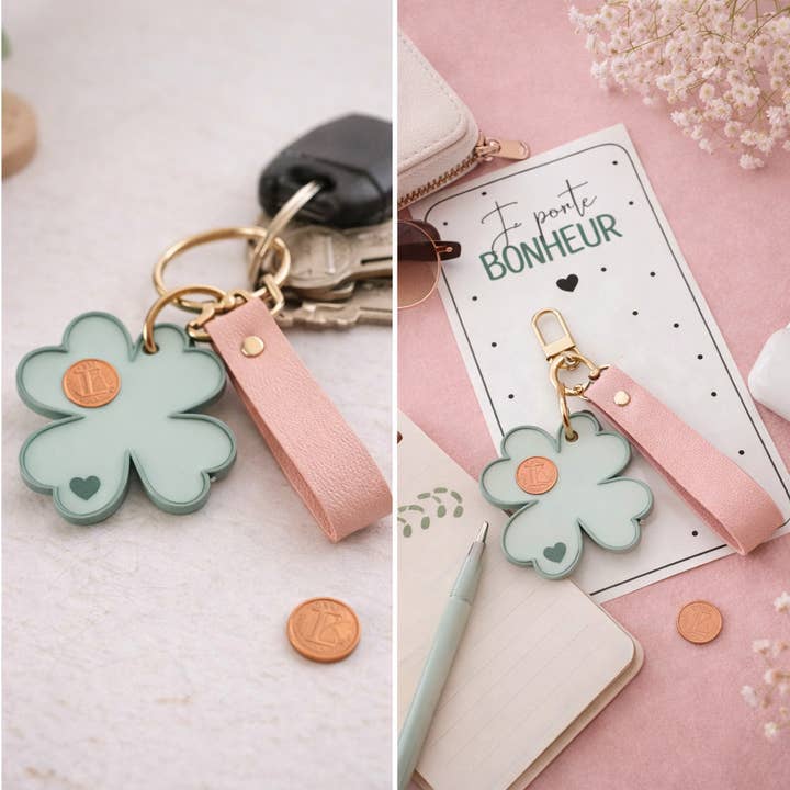 Sleutelhanger Geluksbrenger Klaver voor wholesale door Made - in - Melody