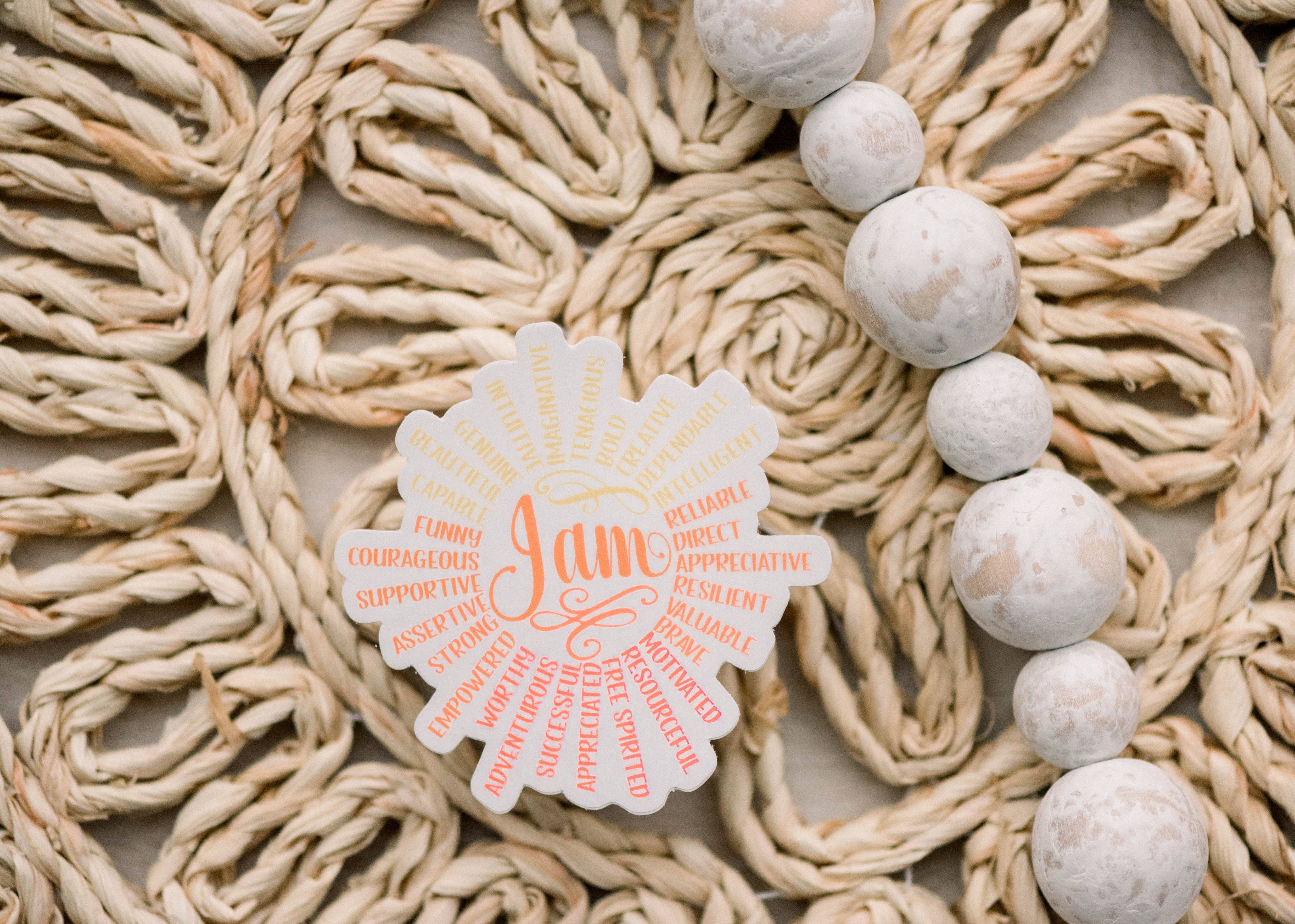 Savannah and James Co - Vente Autocollant - Autocollant en vinyle I Am Affirmation, 3x31