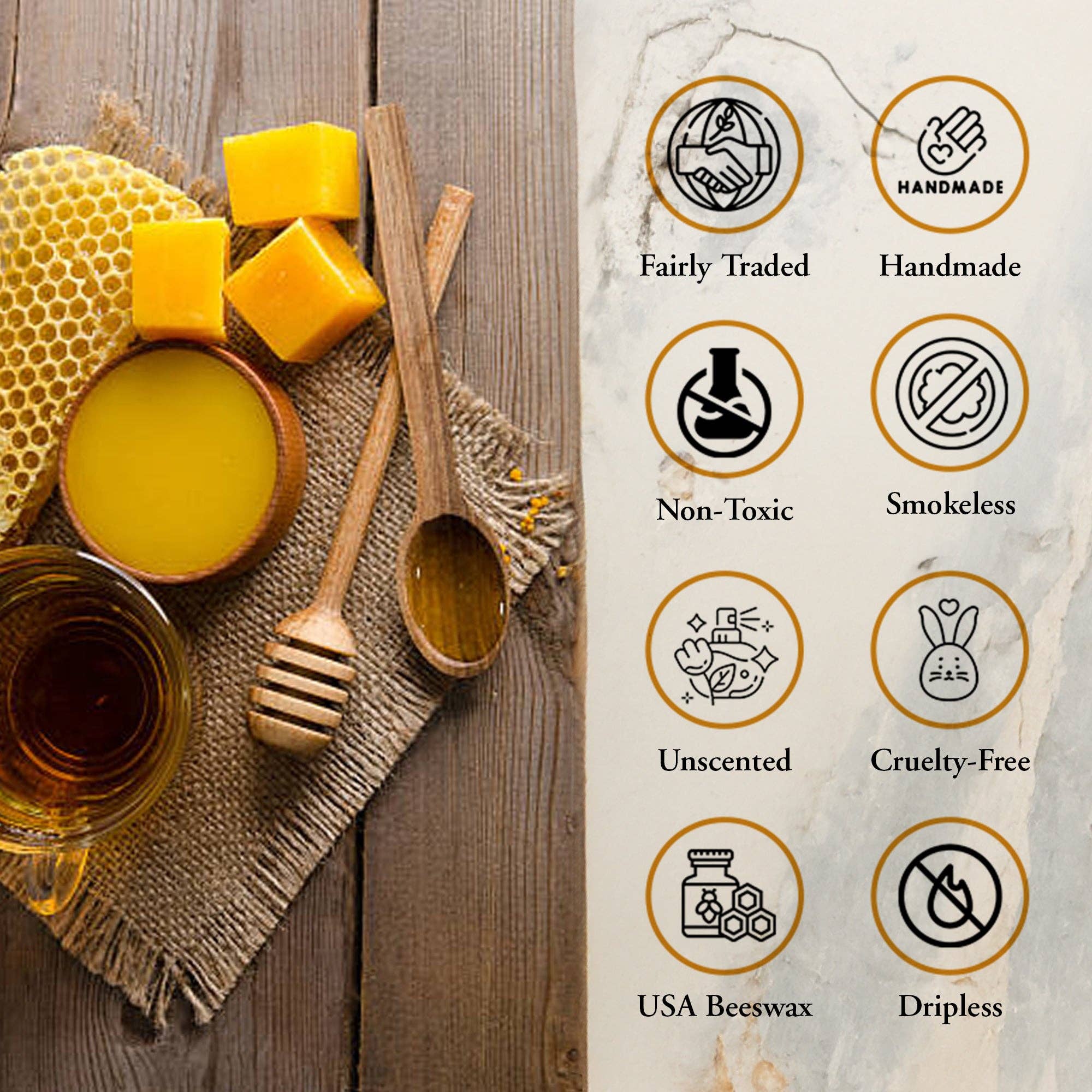 BeeTheLight - Vente Bougies/bougeoirs coniques - Bougie en cire d’abeille pure 100 % style effilé trempée 21,3 cm x 2,2 cm, à l’unité14