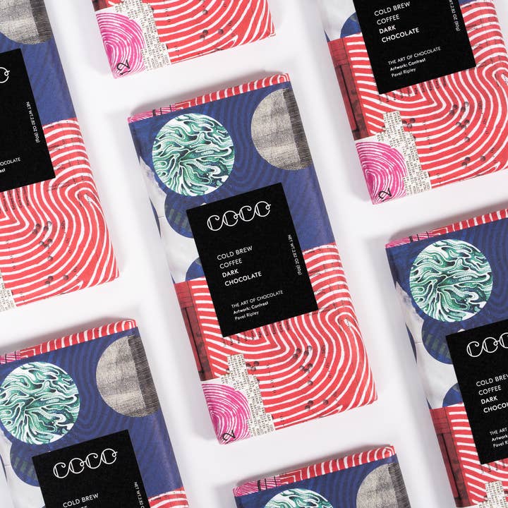 COCO Chocolatier - Wholesale Chocolate Bar - Cold Brew Coffee Dark Chocolate Bar (Pack of 12)