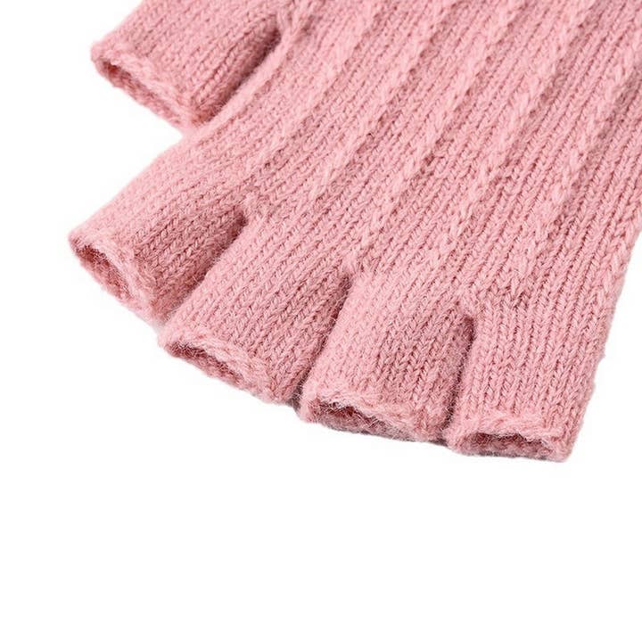 NINEXIS - Wholesale Gloves - Women's - CWAG0277_HALF FINGER THICKENED KNITTED WARM GLOVES9