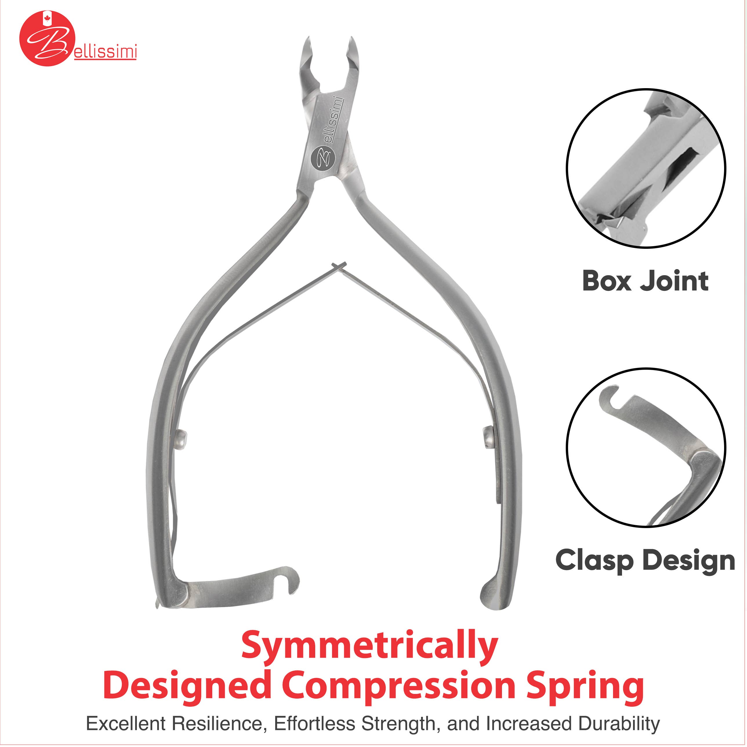 Bellissimi Professional Instruments - Wholesale Cuticle Cutter - Ergonomic Pro Cuticle Nipper with Safety Clasp Salon Grade 1