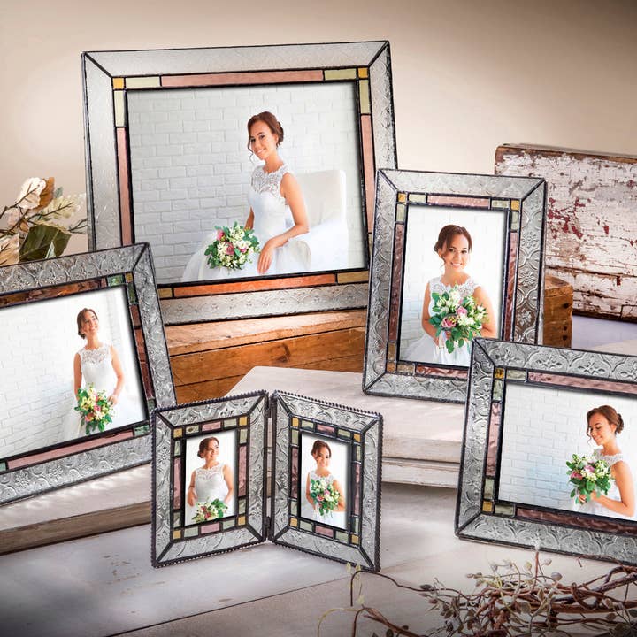 J Devlin Glass Art & Bert Anderson Collection - Wholesale Picture Frame - Stained Glass Wedding Picture Frame 8x10 5x7 4x6 By J Devlin