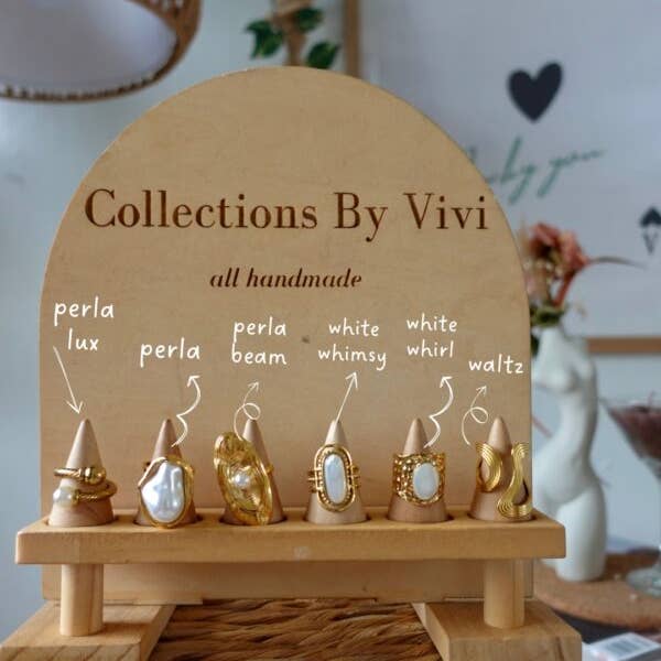 Gold and Pearl Ring Collection | Handmade Timeless Rings for wholesale by Collections By Vivi
