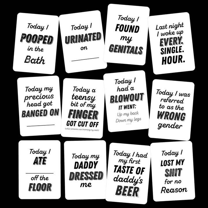 Cartes Milestone Blunt Baby pour la vente par Midwestmod | Pixel + Stitch