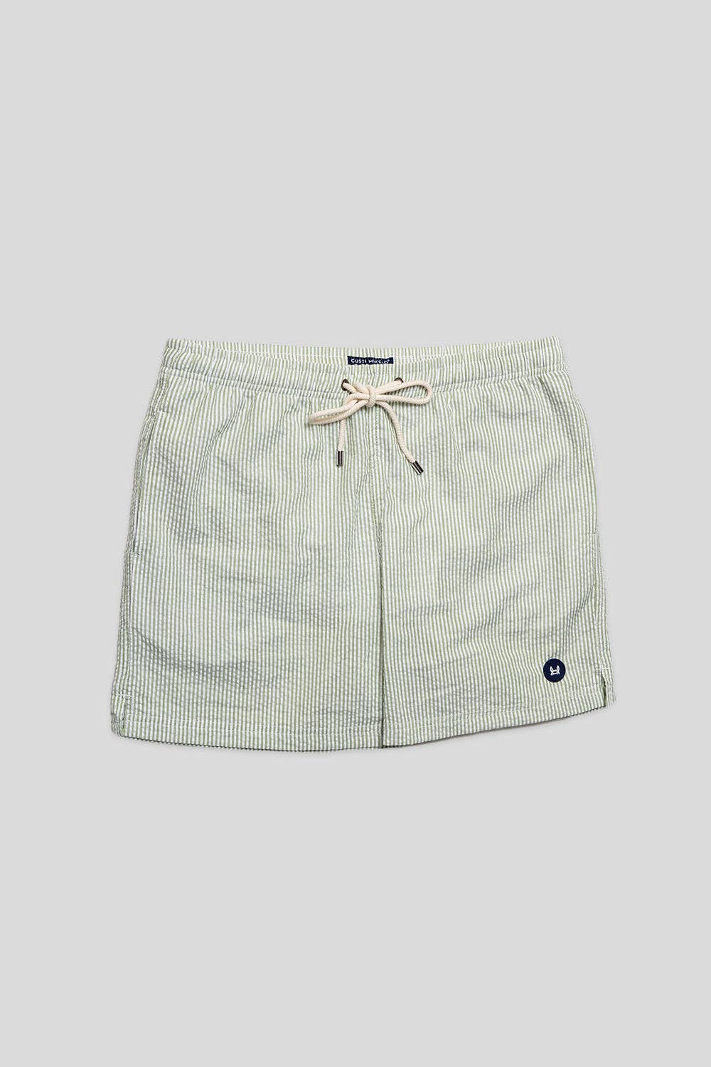 Custi Mikelo: Men's Clothing & Christmas Gifts – Engroshandel Badeshorts – Mænd – Grøn Seersucker Badedragt0