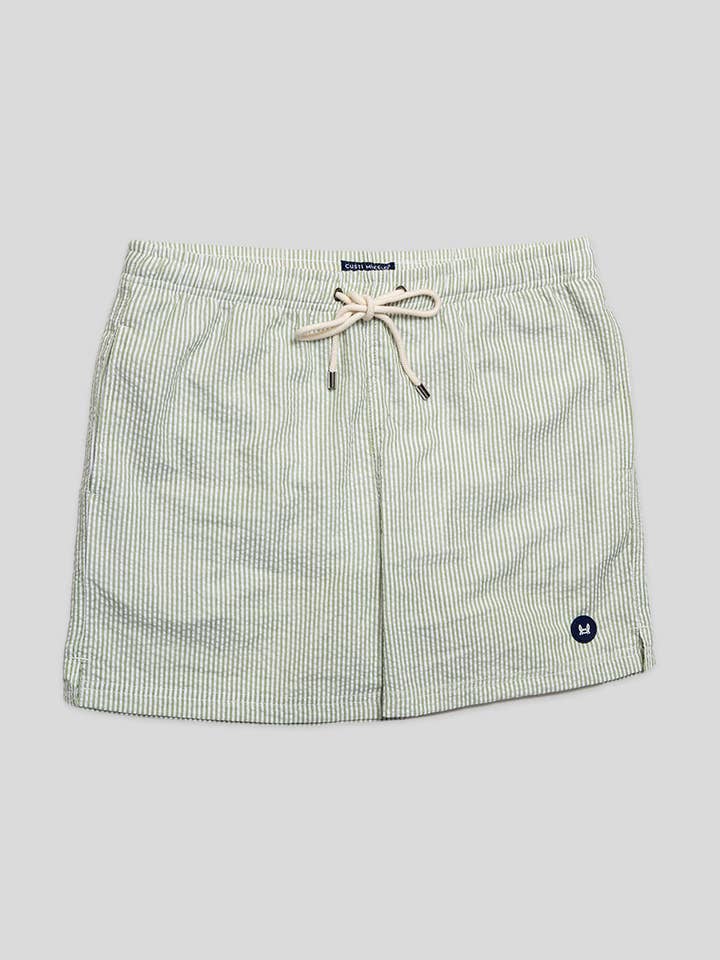 Custi Mikelo: Men's Clothing & Christmas Gifts – Engroshandel Badeshorts – Mænd – Grøn Seersucker Badedragt0