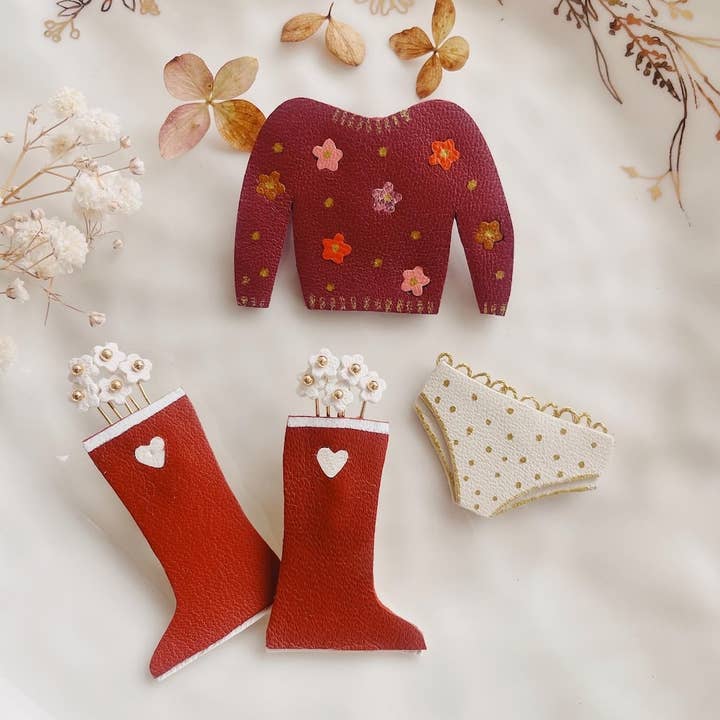 du vent dans mes valises - Wholesale Brooch - Rain boot brooch, the flower boot
