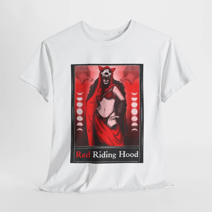 LVB Art - Wholesale T-Shirt (Graphic) - Unisex - Red Riding Hood Tarot (Front & Back Print) Unisex Heavy Cotton Tee2