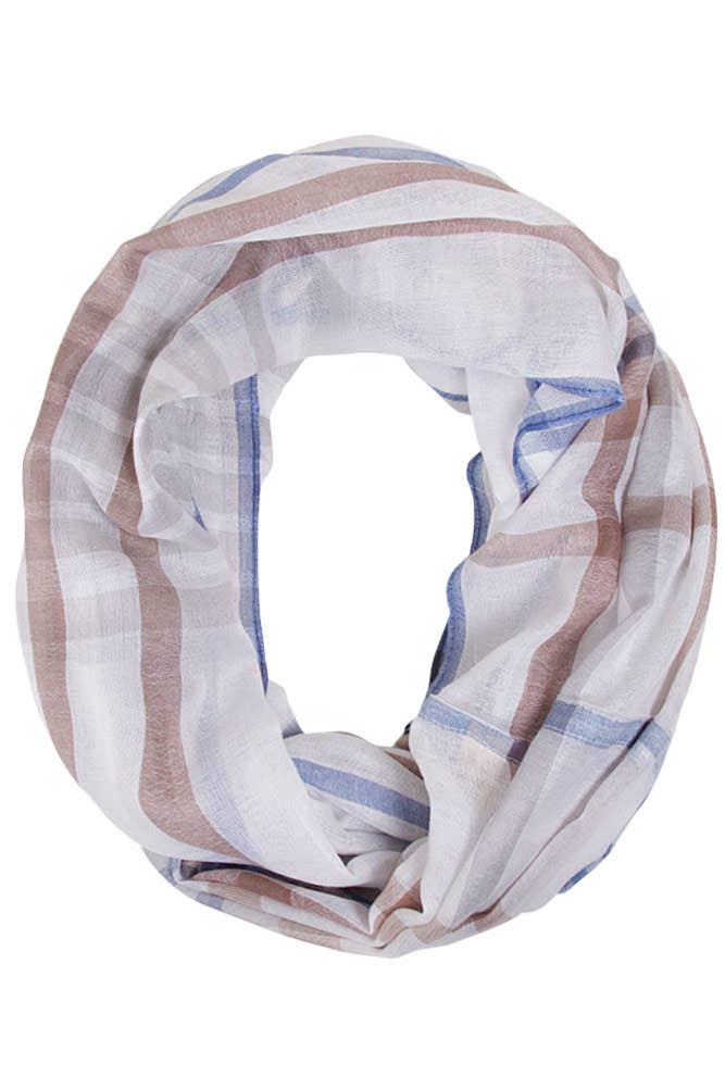 Hana - Wholesale Scarf - Women's - Check Pattern Light Weight Infinity Scarf1