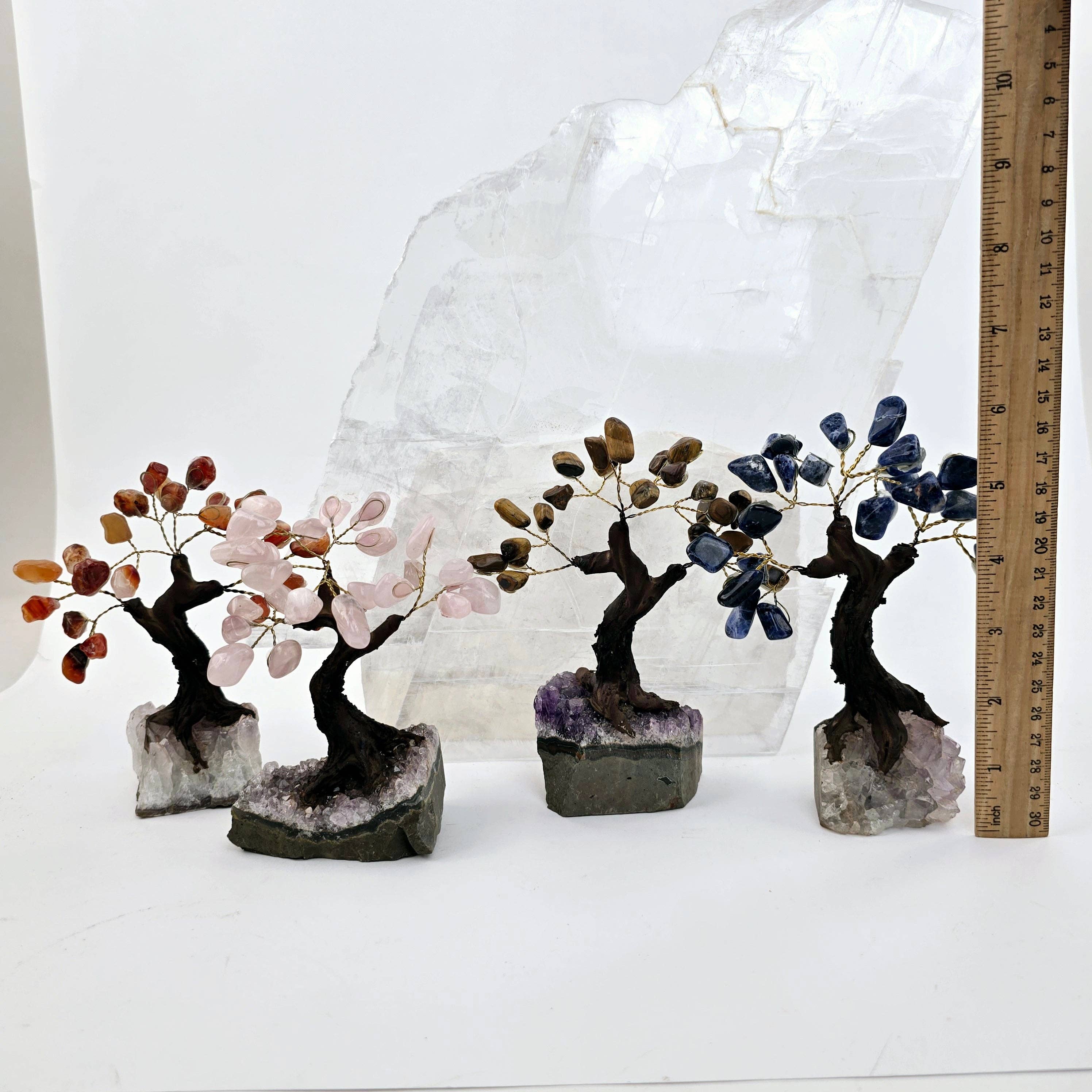Rock Paradise - Wholesale Spiritual Stone/Crystal - Tumbled Gemstone Tree with Amethyst Crystal Base9