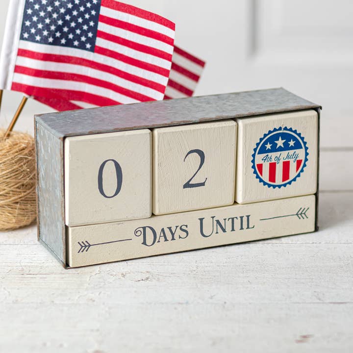 Wooden Block Calendar with Metal Box for wholesale by CTW Home Collection