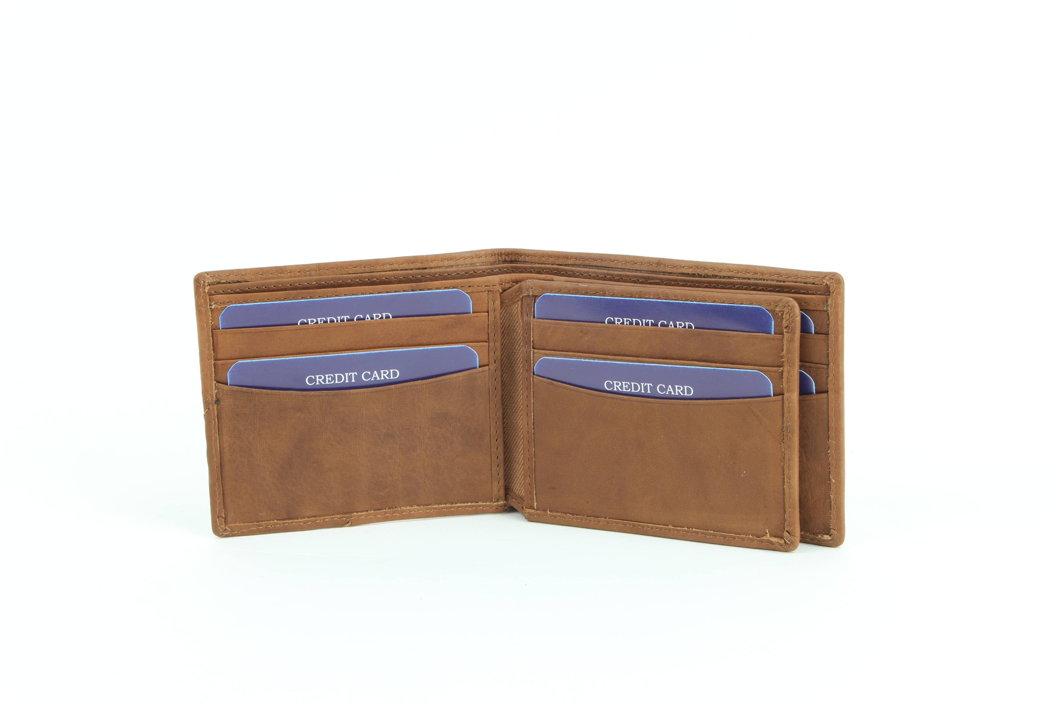 Leather Impressions Inc - Wholesale Wallet - Men's - RFID Bifold w/Center I.D. Flap & Corner Contrast Notch 157159