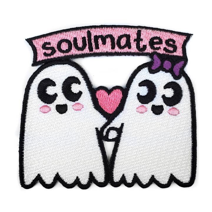 Soulmates Ghost Valentine-patch - geborduurde strijkijzer-opdruk voor wholesale door Kolorspun Pins