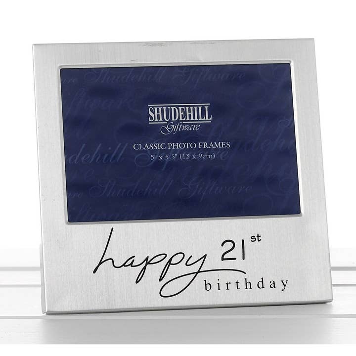 Satin Silver Occasion Frame 21st Birthday 5x3 for wholesale by Joe Davies