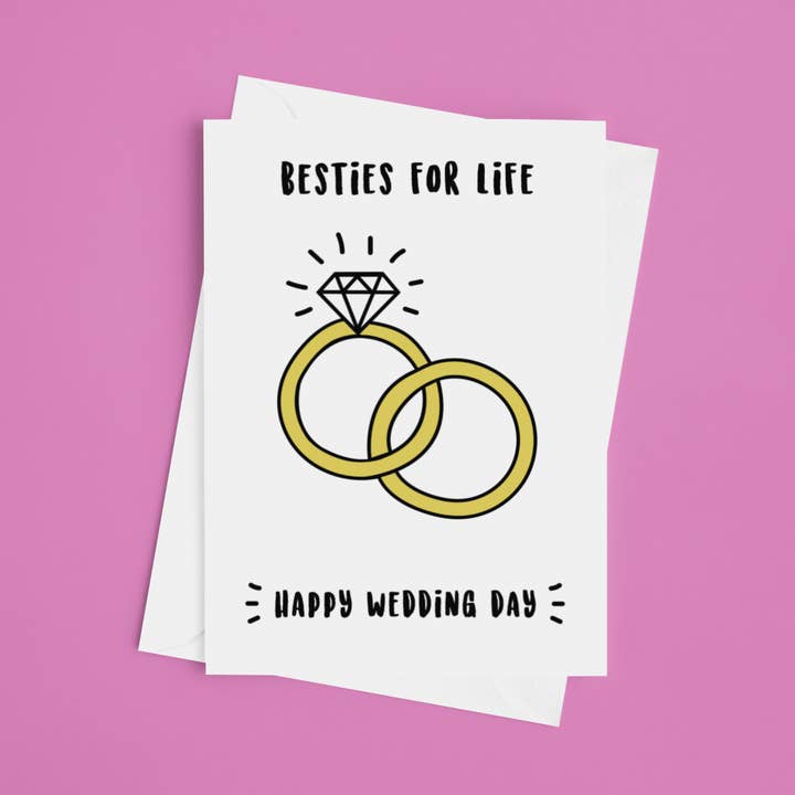 Carte de mariage Besties Wedding Day 5 x 7 pour la vente par Laura Lonsdale