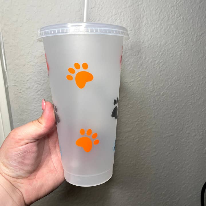 Cre8tionsByCaitlynn – wholesale Insulated mug/tumbler – Dog Mom Venti Starbucks Cold Cup, Dog Mom Paw Print Starbucks Cup, Mothers Day Cup, Dog Mom Tumbler3