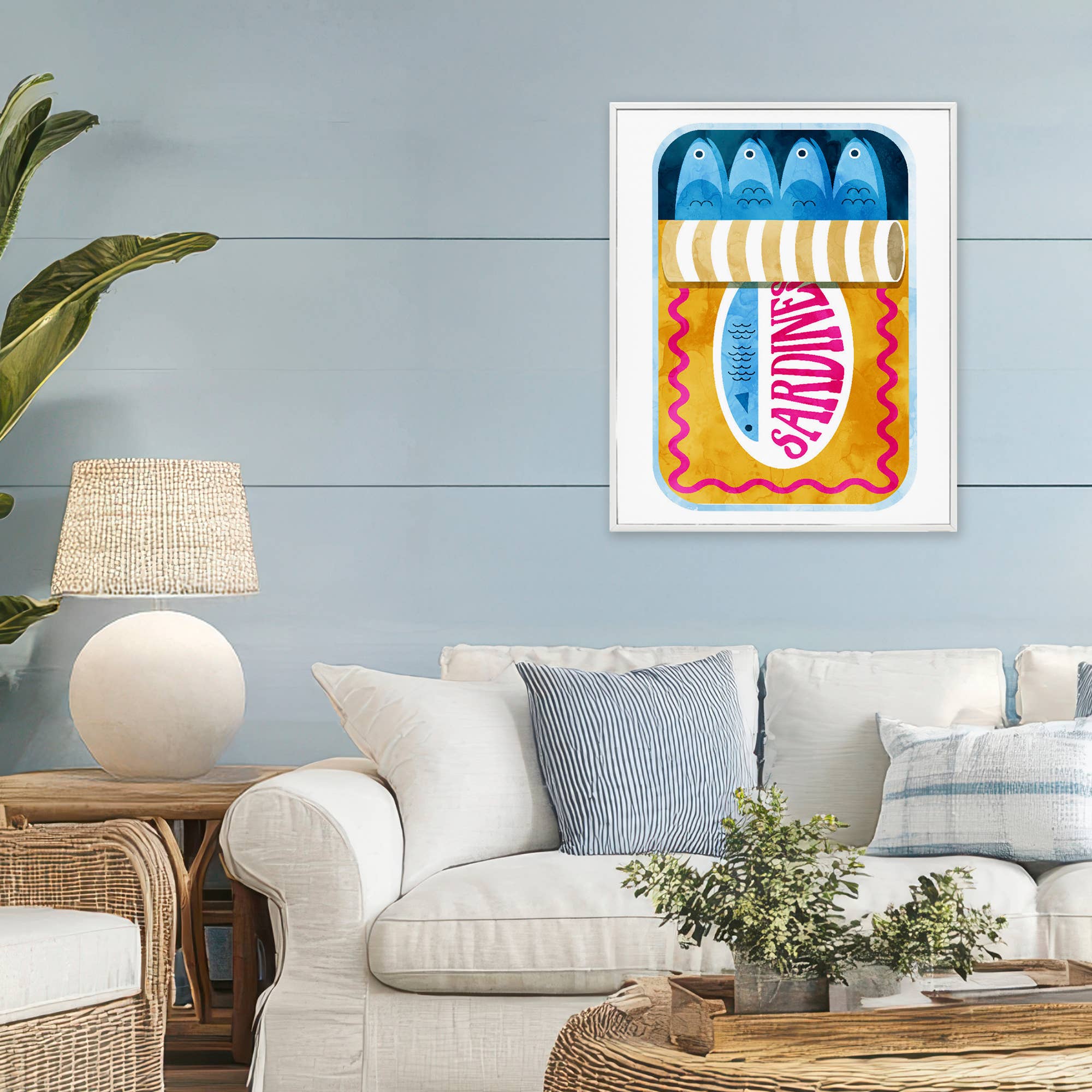 Stupell Industries – wholesale Väggskylt – Blå & Orange Konserverade Sardiner - Inramad Väggkonst6