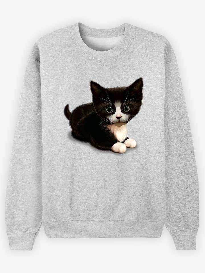 SWEAT GRIS CHINE FEMME CUTE CAT pour la vente par Wooop