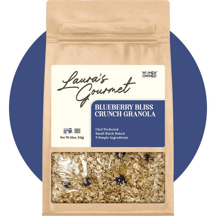 Blueberry Bliss Crunch 16 oz Retail Pack, Case of 6 for wholesale by Laura’s Gourmet