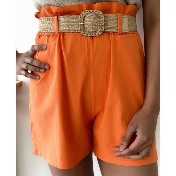 Z87 Summer Orange Italian S/M High Waisted Shorts LOOWIE for wholesale by LOOWIE