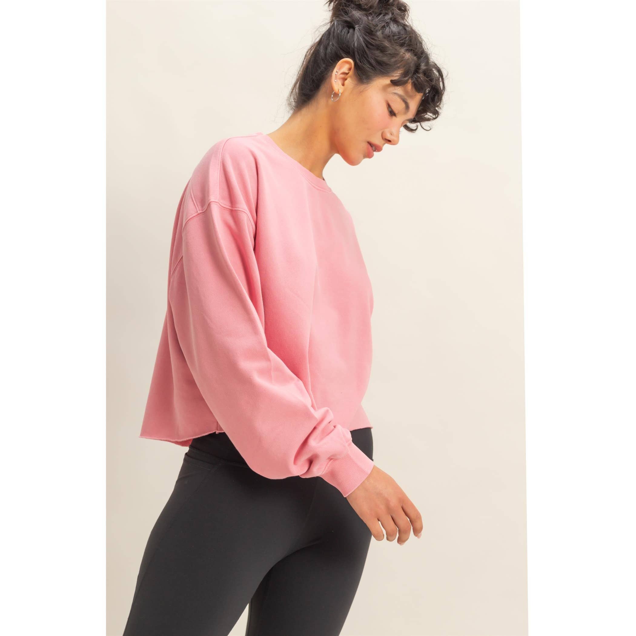 HYFVE - Wholesale Sweatshirt - Women's - Cropped Crewneck Sweatshirt With Oversized Sleeves5