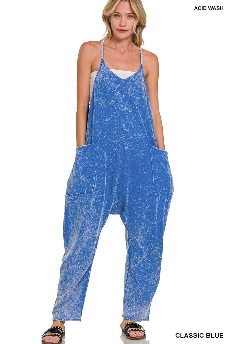 Vanilla Monkey - Wholesale Jumpsuit - Women's - Spaghetti Strap Scoop Neck Jumpsuit With Pockets1