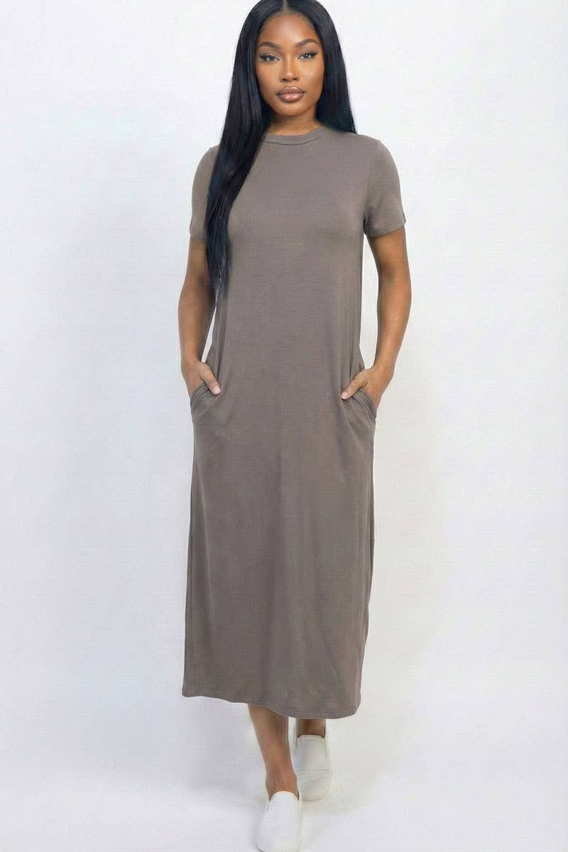 CAPELLA APPAREL - Wholesale Dress - Women's - Side Pocket Tee Dress33