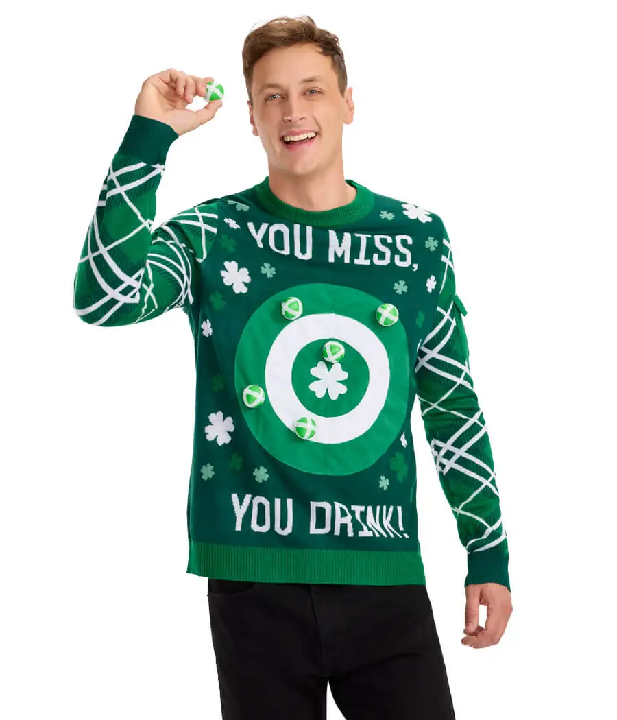 Tipsy Elves - Wholesale Knit Sweater - Men's - Men's St. Paddy's Day Drinking Game Interactive Game Sweater4