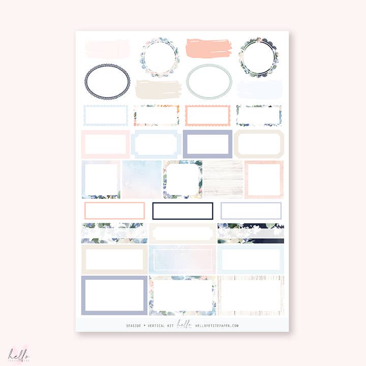 Seaside - FOILED KIT - premium matt papperklistermärkeskit för wholesale av Hello Petite Paper