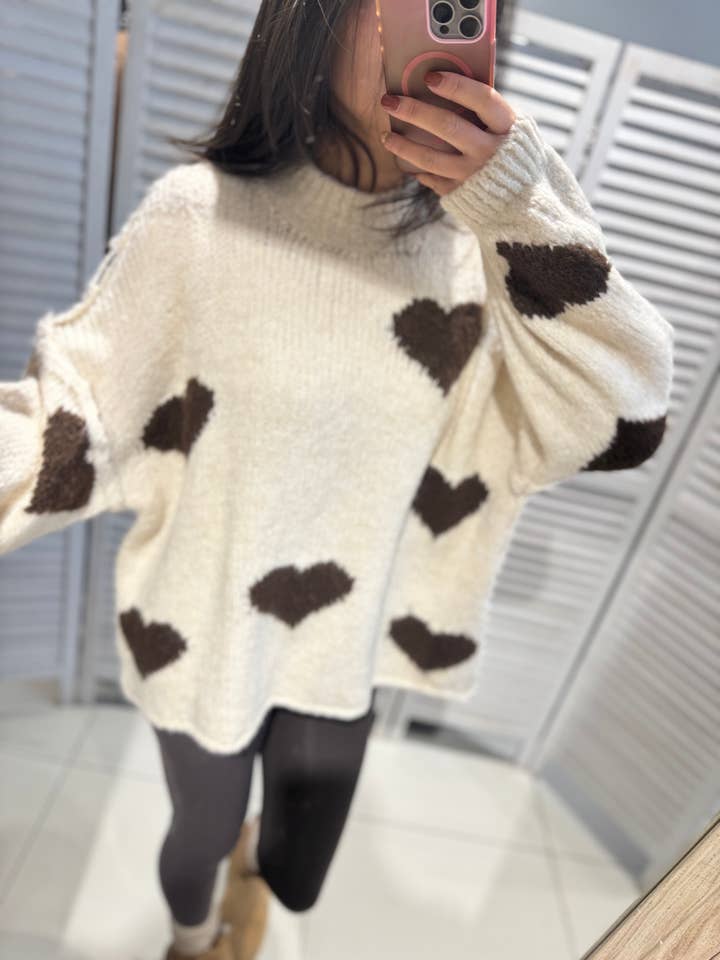 Jersey con estampado de corazones para venta al por mayor de VICTORIA&ISAAC