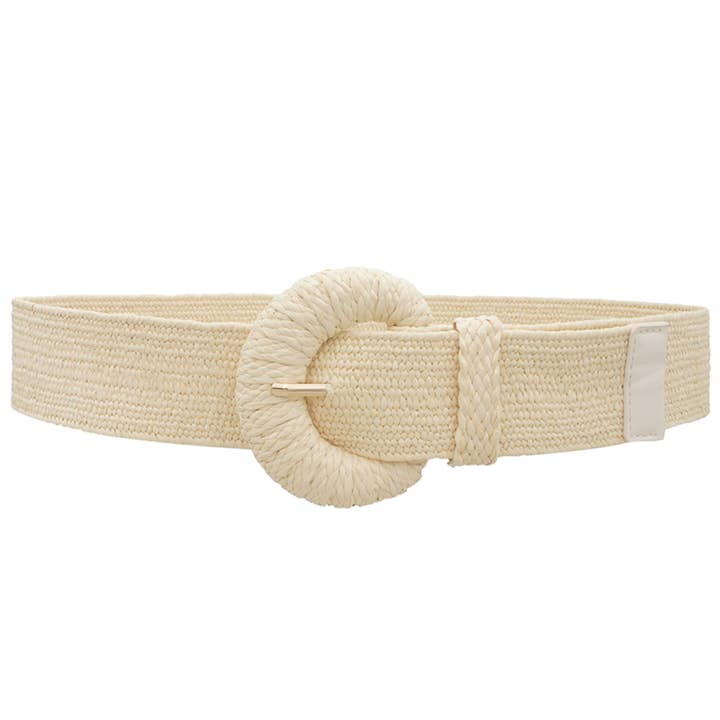 anbfashion - Wholesale Belt - Women's - WRAPPED HALFMOON ELASTIC STRAW BELT NEW-J1BIW50015