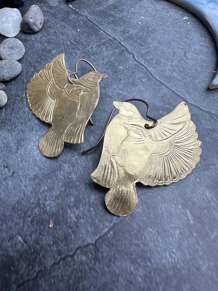 Sunset Raven - Handmade Beaten Solid Brass for wholesale by The Sunstone on Main