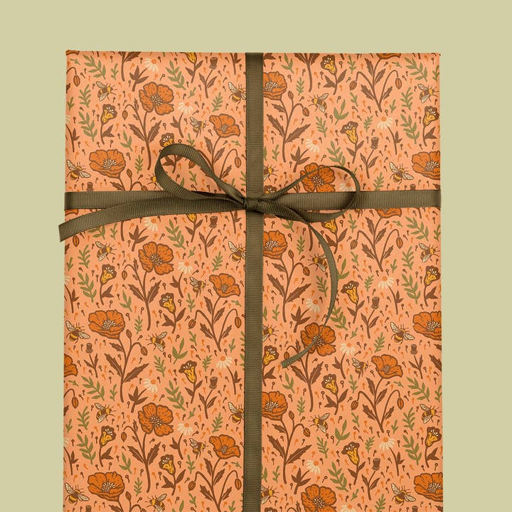 Recyclable Gift Wrap / Wrapping Paper: Poppies for wholesale by Mustard Beetle