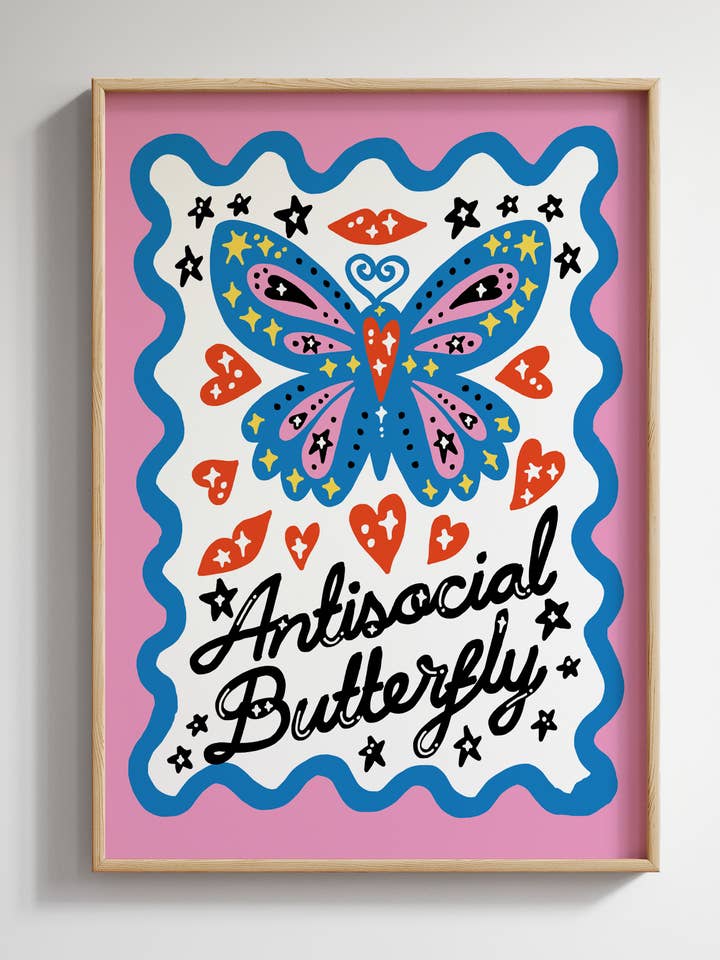 Kunsttryk — Antisocial Sommerfugl for engroshandel hos SANDERS DE ROEPER